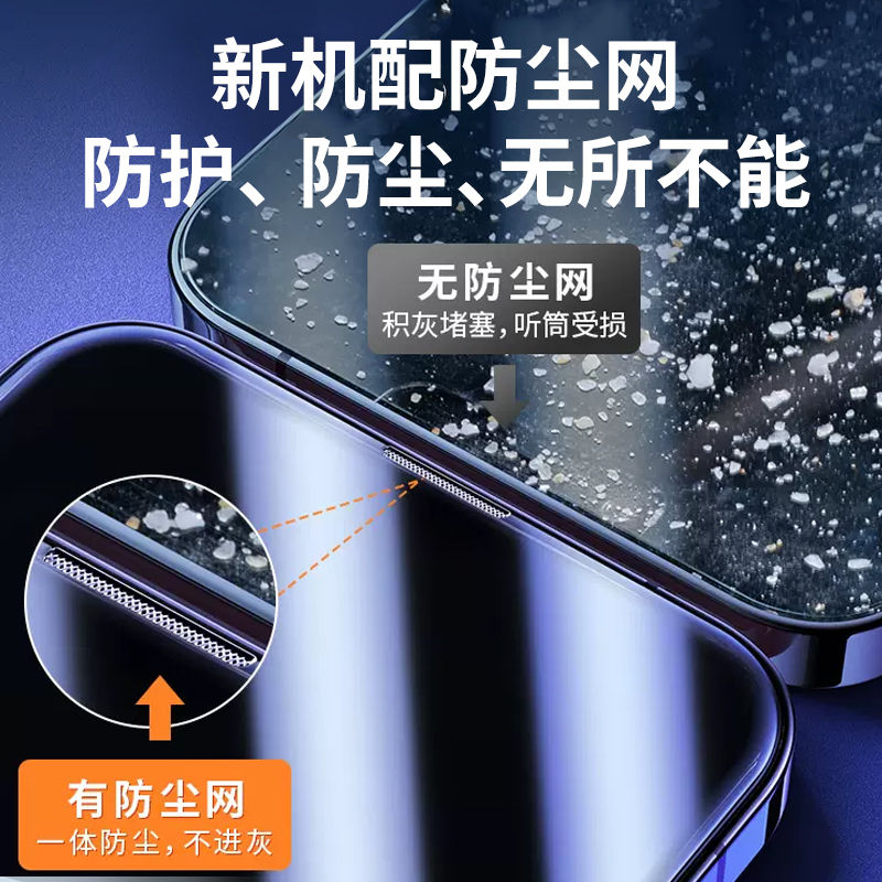 适用苹果15/14/13/promax磨砂iphone12/11/pro钢化膜plus手机膜mini防窥膜xsmax听筒防尘xs新款xr全屏x保护膜-图2