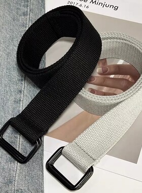 帆布腰带带女男双环扣学生编织百