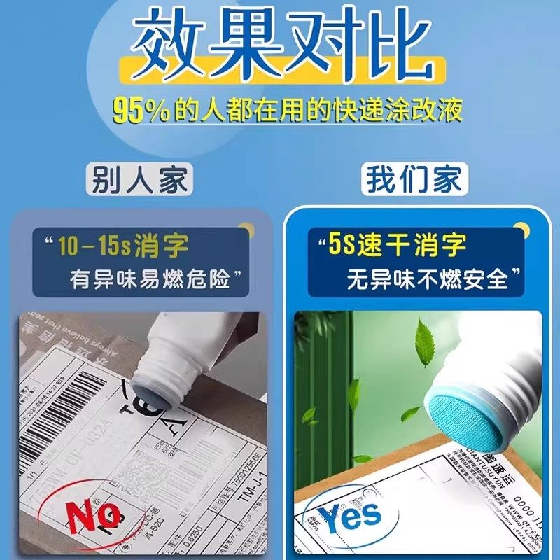 热敏纸涂改液快递涂码笔面单涂抹神器自带开箱刀速干不脏手信息隐私防泄密涂改字迹消除液遮盖涂器保密个人,淘宝优惠券,粉丝福利购,淘宝优惠卷