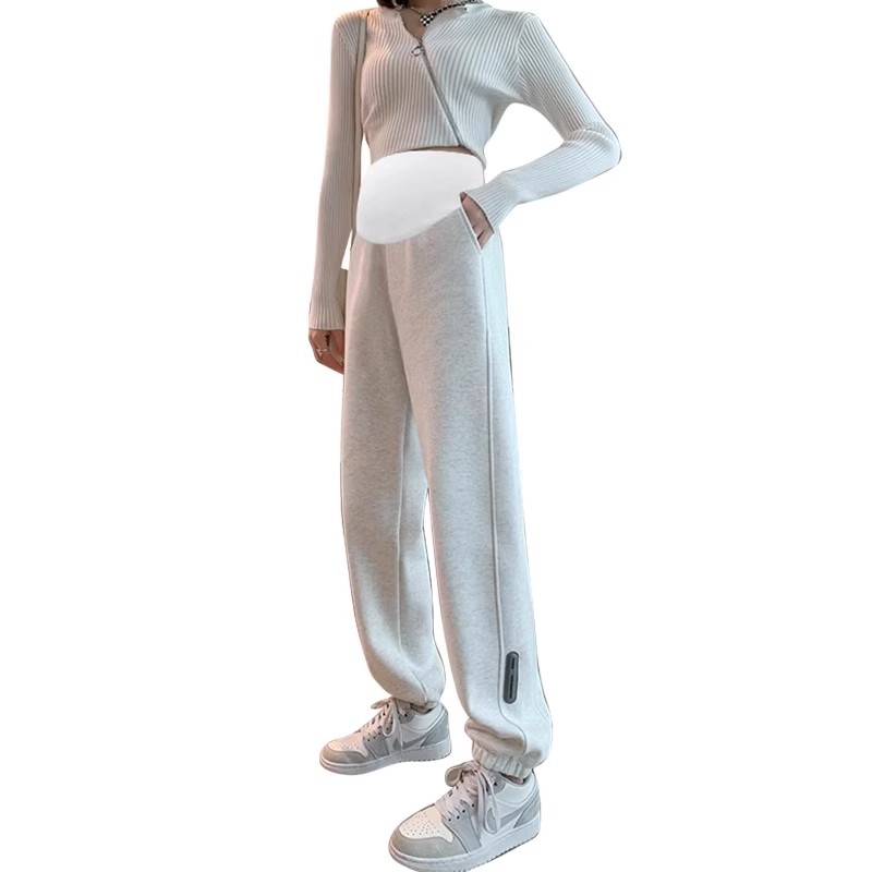 Maternity pants autumn and winter casual sports pants large size