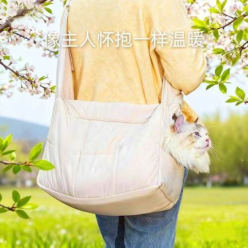 猫包猫咪外出包便携简约手提单肩包保暖袋可露头猫咪狗狗外出神器 - 图3