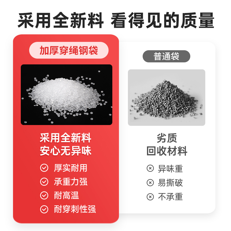 黑色垃圾袋大号家用手提加厚厨房办公室抽绳塑料收纳袋特厚实惠装 - 图1