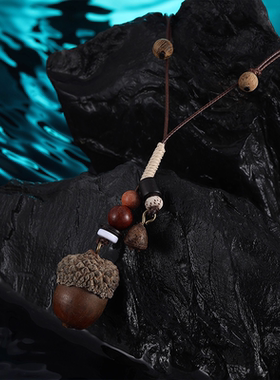 新中式长款橡果项链女复古毛衣链