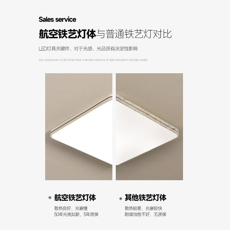 长城客厅护眼吸顶灯现代大气led家用轻奢卧室餐厅灯具超薄长方形,淘宝优惠券,粉丝福利购,淘宝优惠卷