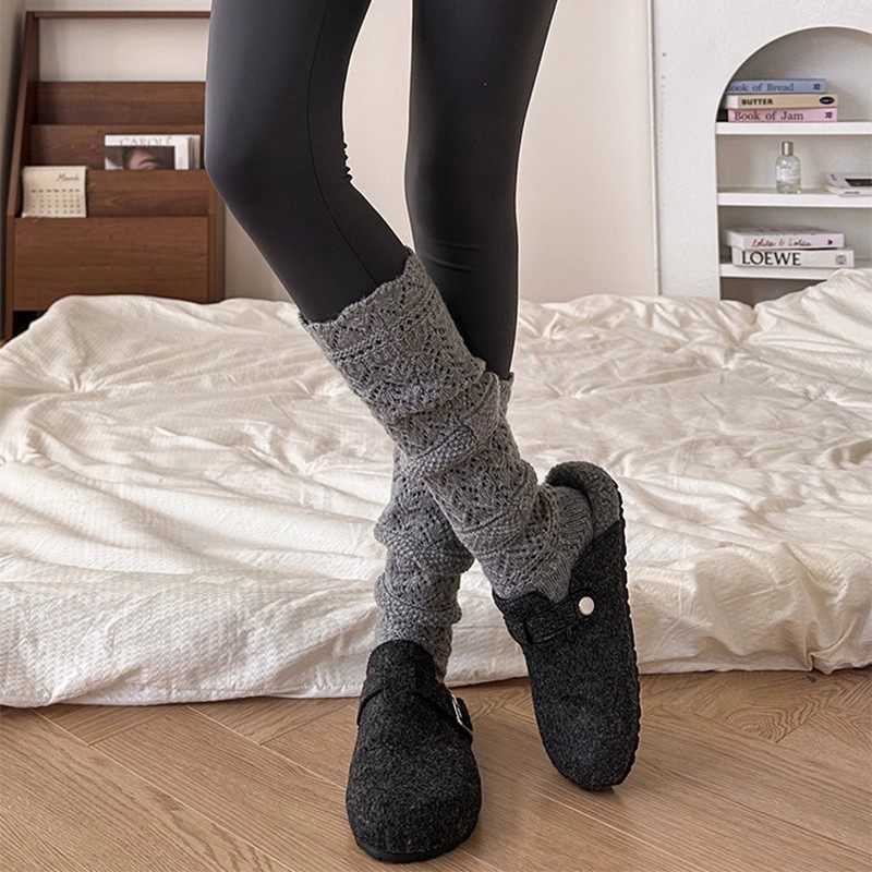 袜子镂空堆堆袜灰色花边女秋冬小腿配鲨鱼裤的袜子保暖针织长筒袜,淘宝优惠券,粉丝福利购,淘宝优惠卷