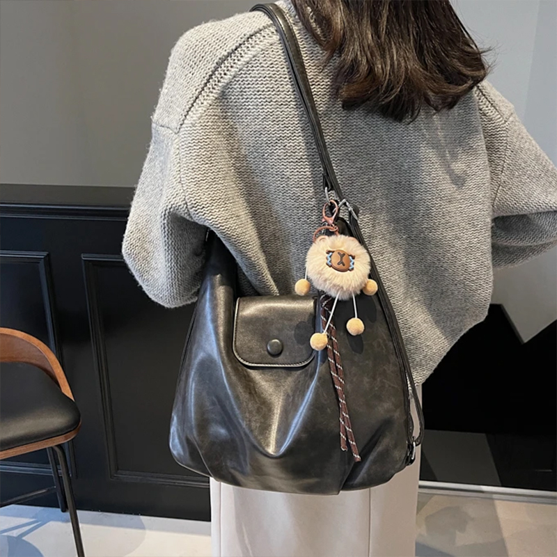 Ibrahimovic autumn and winter multi-functional large-capacity bag women's shoulder bag retro crossbody bag commuter shoulder bag cloud bag