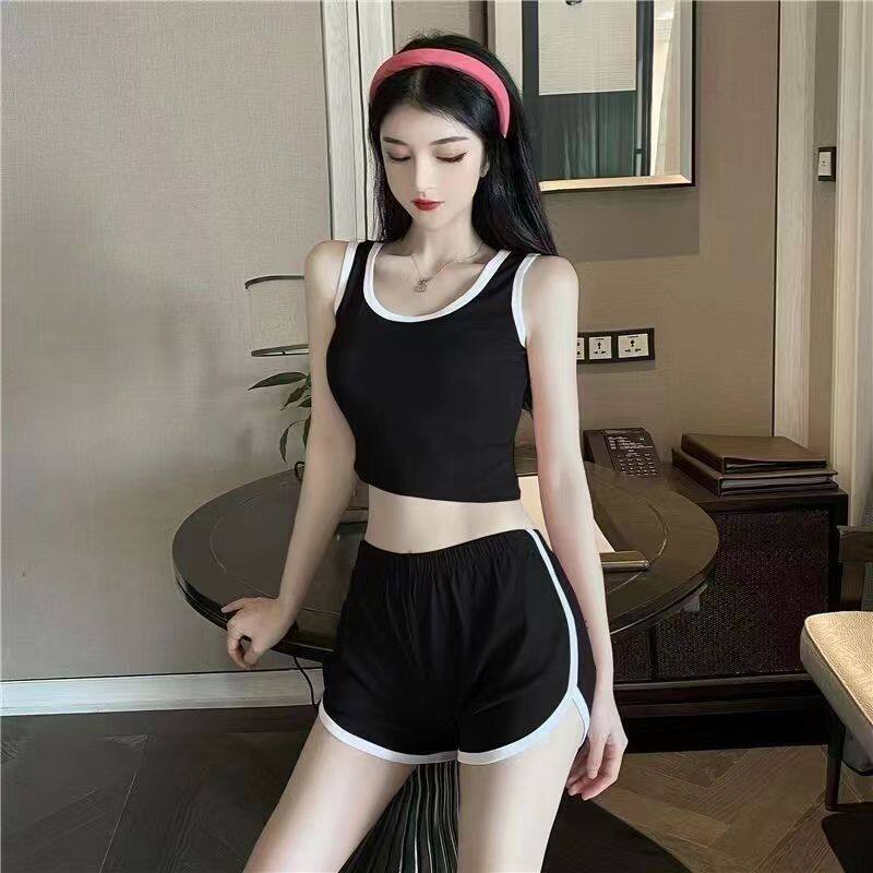 套装热裤运动短裤女夏外穿跑步韩版瑜伽居家休闲a字宽松ins潮速干