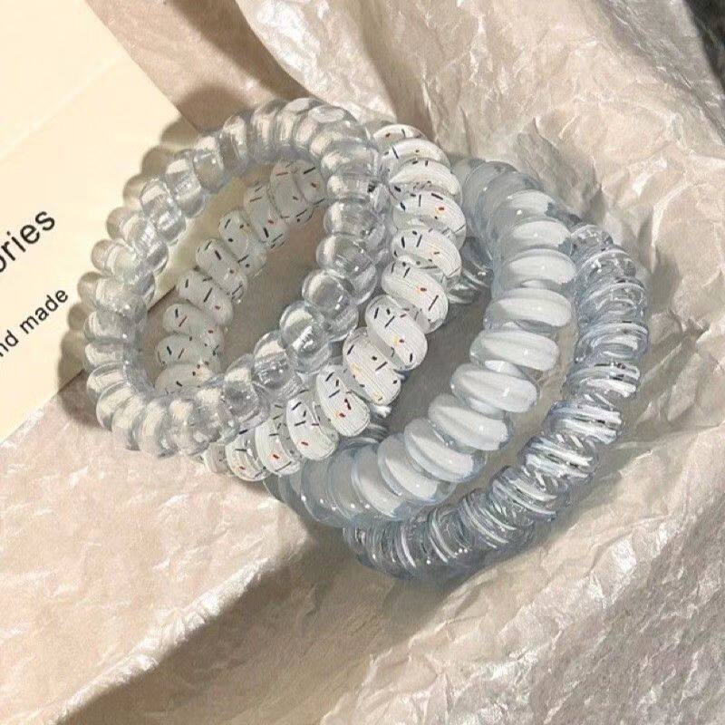 韩版人鱼姬小号电话线弹簧大号发圈女生新款发饰个性发圈彩色皮筋