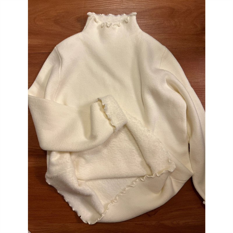 花边半高领针织衫2025秋冬新款韩加绒打底衫大码内搭加厚上衣女,淘宝优惠券,粉丝福利购,淘宝优惠卷