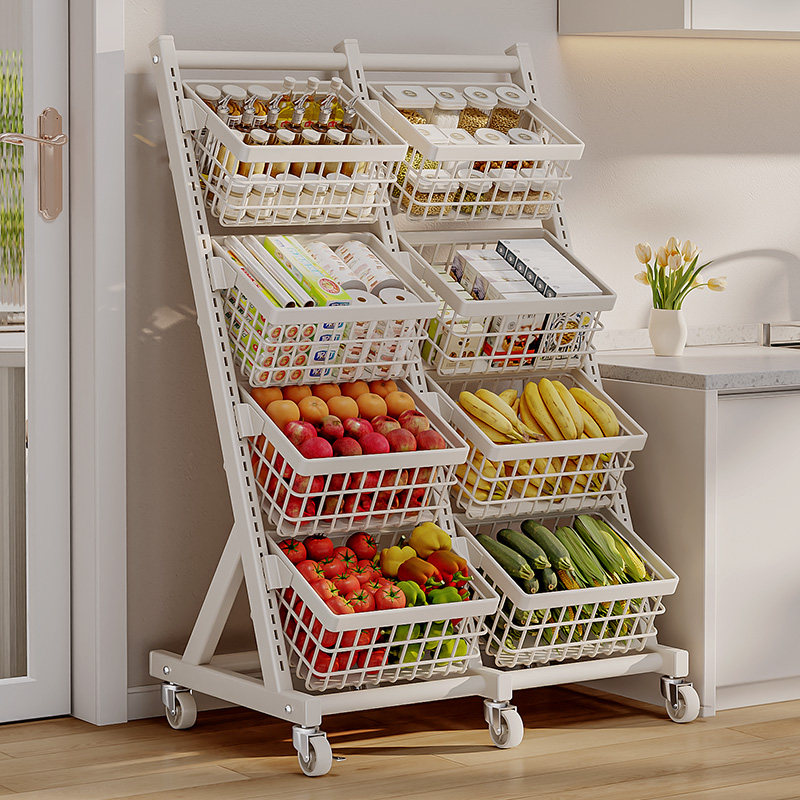 大容量厨房蔬菜置物架小推车新款落地多层收纳多功能菜篮子置物架
