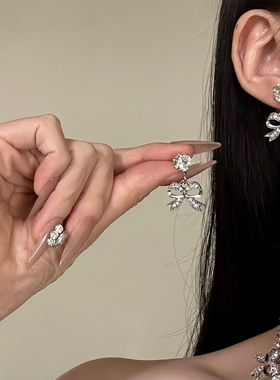 法式精致高级感闪钻项链耳环套装轻奢气质宴会礼服颈链套装