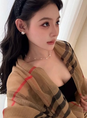 高端经典巴巴格条纹围巾丝巾披肩仿真丝英伦范气质百搭时尚贵气