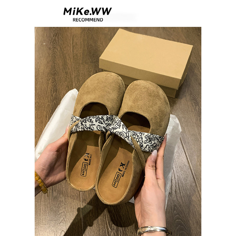 勃肯鞋女鞋子包头半拖鞋外穿2025新款平底鞋一脚蹬秋季凉拖鞋单鞋,淘宝优惠券,粉丝福利购,淘宝优惠卷