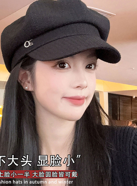 韩版复古文艺八角帽子女秋季洋气百搭英伦风报童帽休闲时尚贝雷帽