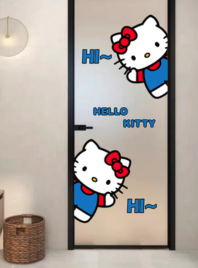 KT猫贴纸房间改造门贴墙贴纸新款防水衣柜贴纸hello kitty猫可爱