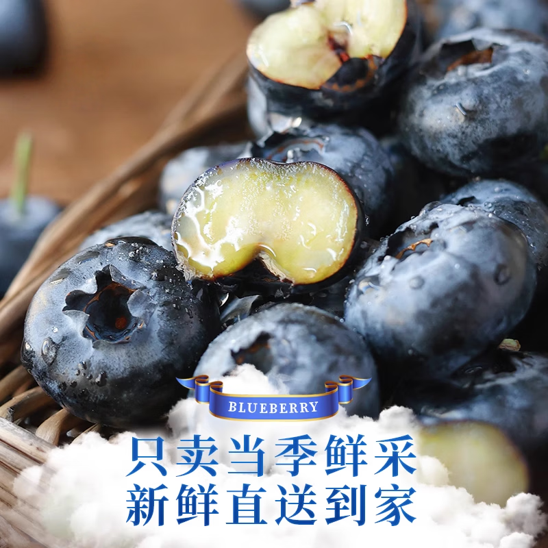 云南高山蓝莓新鲜水果当季L25花香蓝梅单盒150g鲜果现摘大果整箱,淘宝优惠券,粉丝福利购,淘宝优惠卷