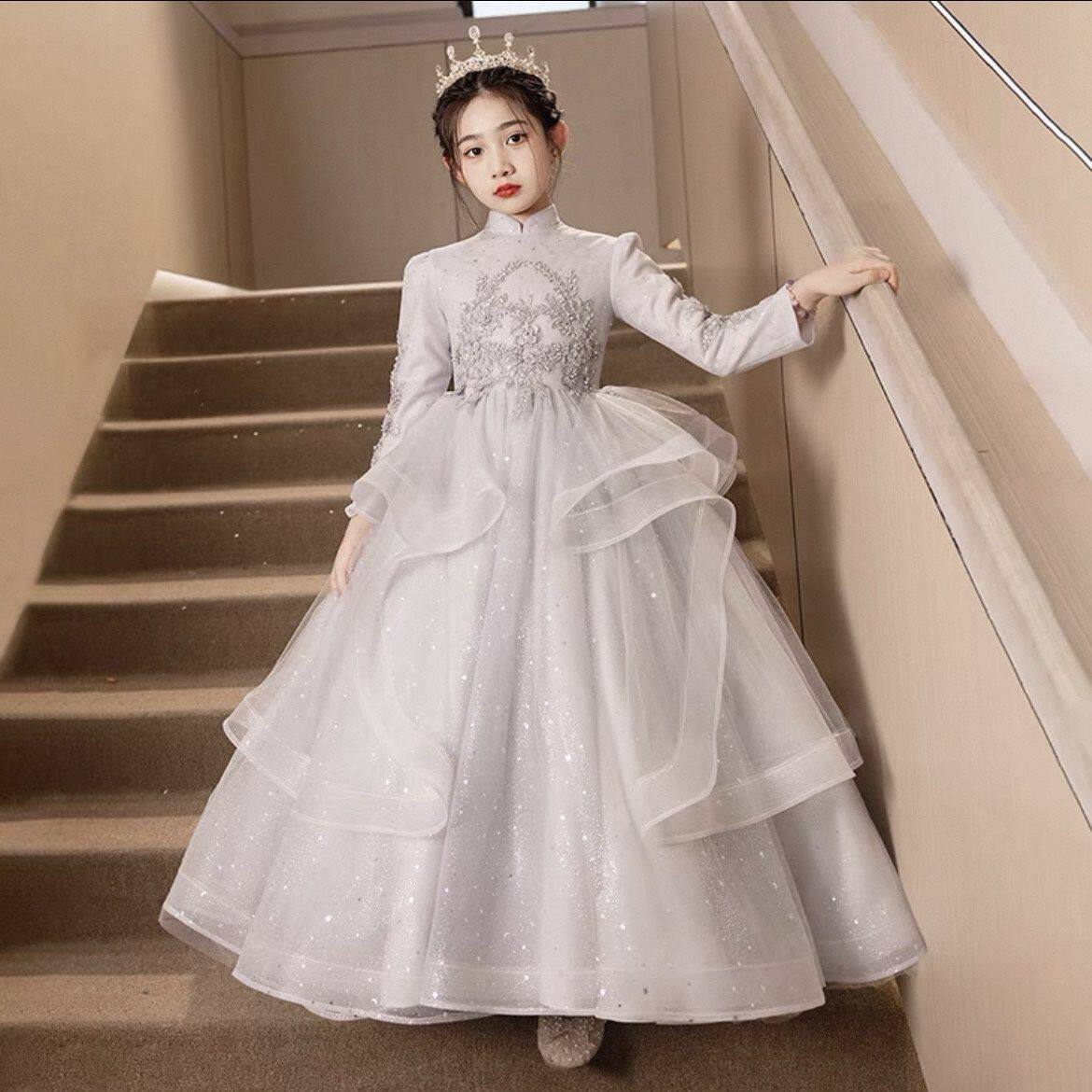 女童生日礼服轻奢高端婚纱公主裙儿童花童女孩主持人钢琴小众12,淘宝优惠券,粉丝福利购,淘宝优惠卷