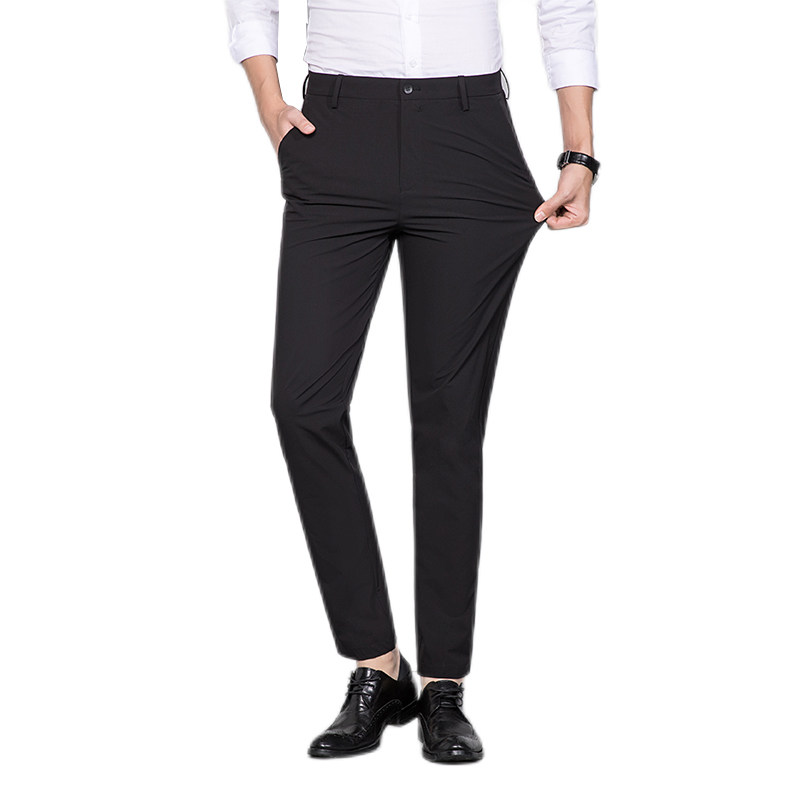 弹力男士黑色加绒加厚修身休闲裤子 天天特卖工厂店西裤