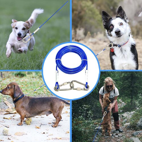 3米5米防咬链钢丝狗链子狗狗牵引绳拴狗链大型犬栓狗绳中型犬双头 - 图3
