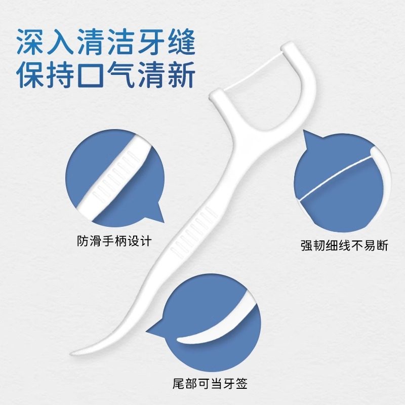 超细高拉力牙线棒一次性牙签牙线便携牙线盒牙线签剔牙口腔牙缝