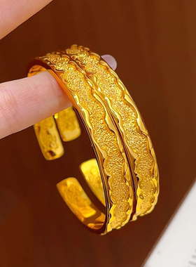 手镯牡丹花女拉丝祥云熔岩手环