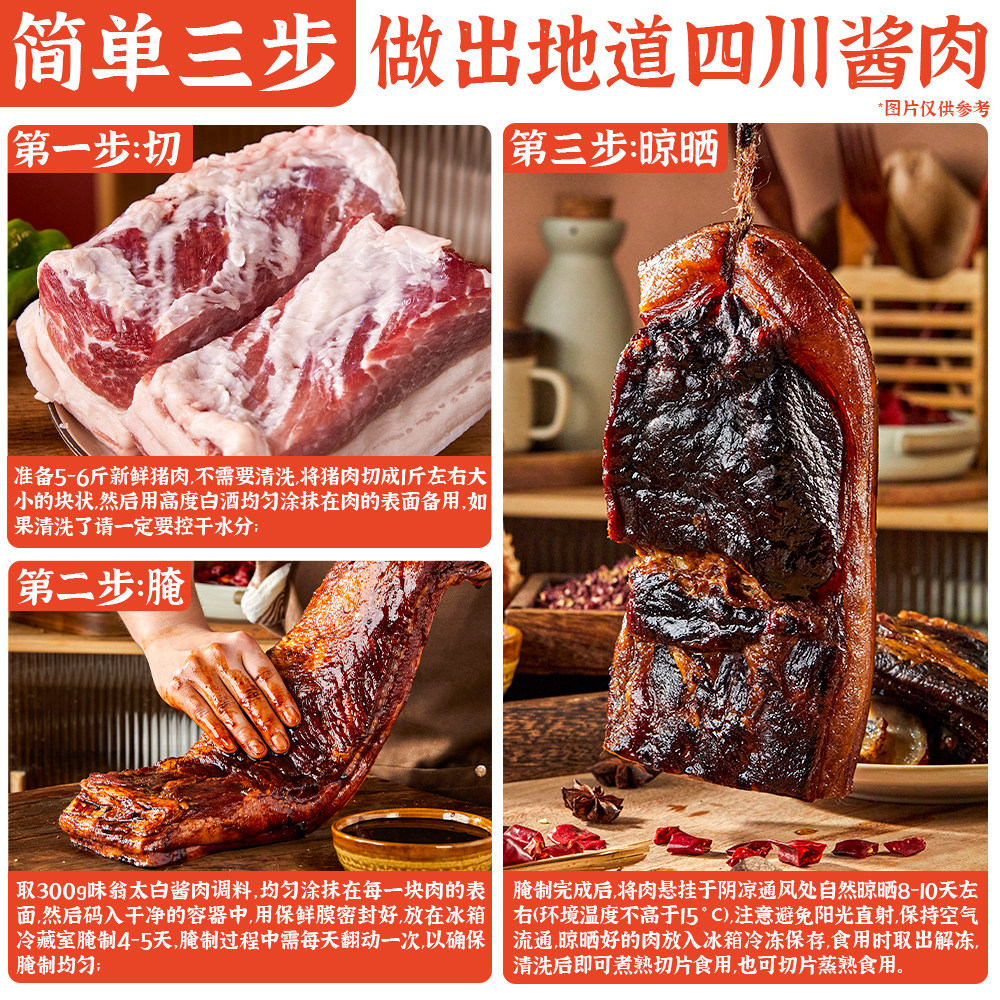 味翁太白酱肉调料腊肉腌料四川老腊肉调料自制农家烟熏腊肉调料包,淘宝优惠券,粉丝福利购,淘宝优惠卷