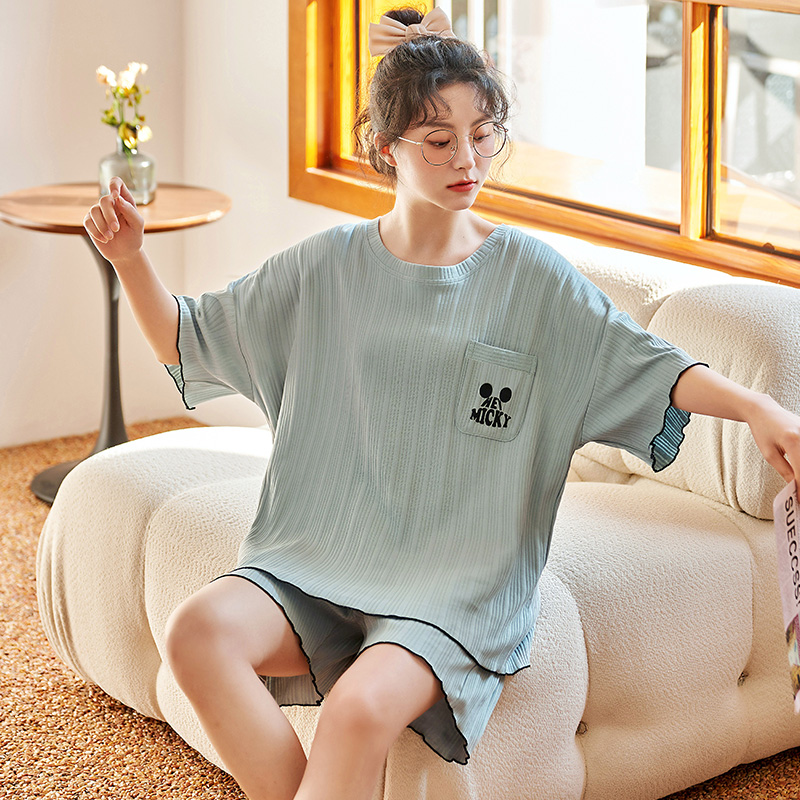 天天特卖工厂店睡衣女春夏季短袖短裤薄款棉质韩版可爱家居服ins两件套装可外穿2