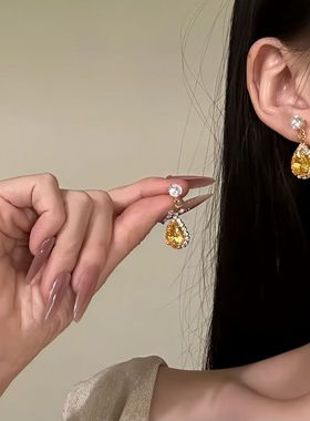 【熠熠星辉】闪钻水滴项链耳饰套装女轻奢气质锁骨链晚宴礼服配饰