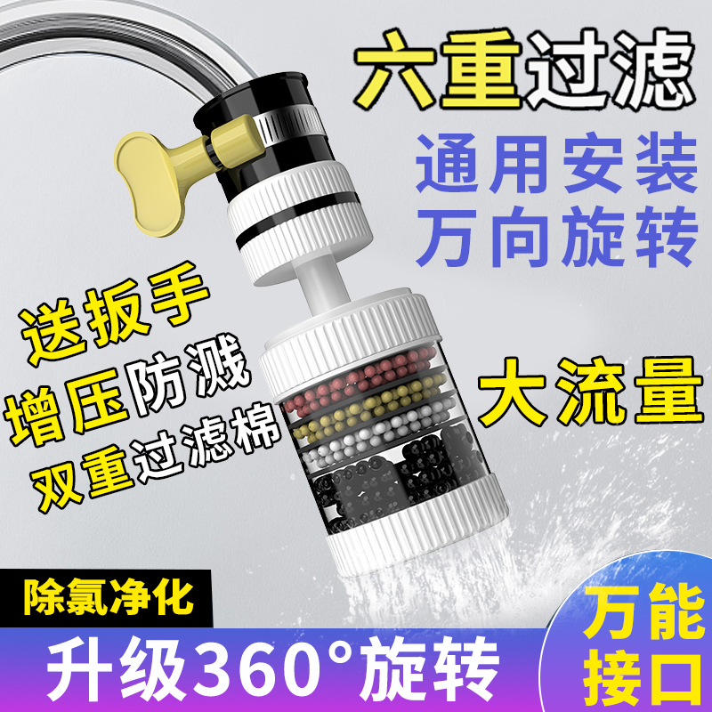 水龙头延伸过滤器通用防溅嘴厨房净水神器家用自来水净化花洒 - 图2