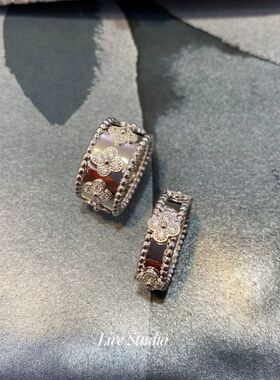明星同款万花筒戒指女纯厚镀18k玫瑰金轻奢小众设计宽版黄金白金