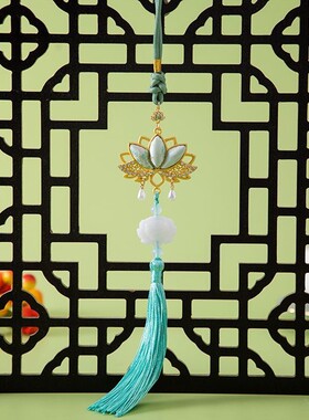 国风中式宋锦莲花挂件流苏包挂车挂汉服旗袍配饰文创礼品送礼佳品