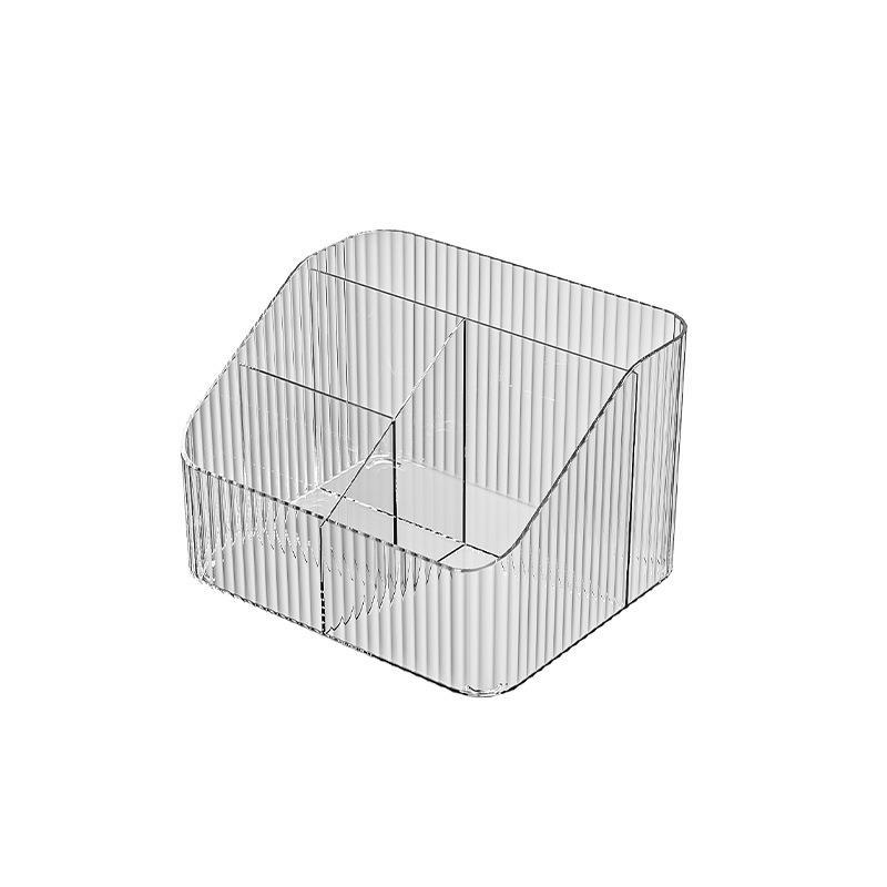 透明收纳盒整理盒桌面化妆刷笔筒化妆盒置物架筒高级感收纳桶亚克力学生用大容量高颜值大号分类小号分格轻奢