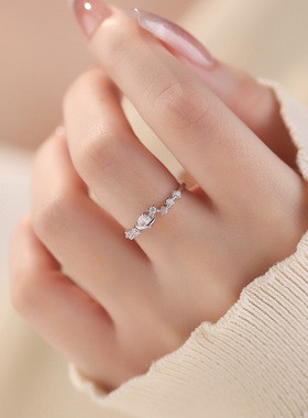 帝丰s999足银星球旅行情侣戒时尚百搭轻奢对戒锆石指环开口可调节