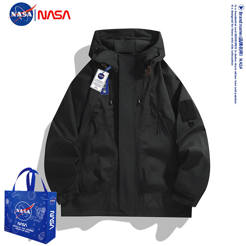 NASA户外冲锋衣男女2025新款春秋季潮牌宽松工装防风防水夹克外套,淘宝优惠券,粉丝福利购,淘宝优惠卷