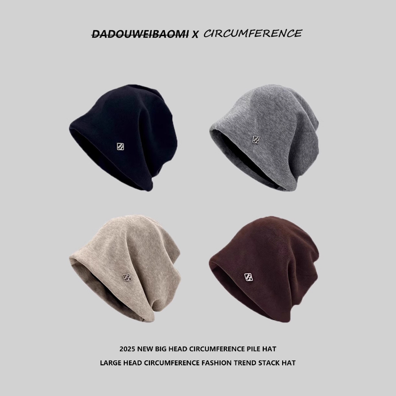 针织毛线帽堆堆帽冷帽2025新款女秋冬复古毛绒帽子显脸小加绒护耳 - 图3