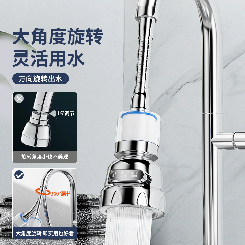 水龙头过滤器家用头嘴自来水净化器厨房延伸过滤净水器神器接口 - 图2