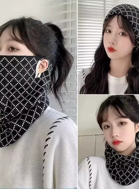 防风面罩全脸女秋冬季高颜值口罩骑行车保暖防寒面纱护颈围脖套男