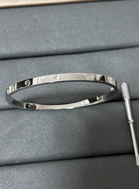 高版镀18K玫瑰金时尚ins高级经典情侣手环窄版满天星手镯女厚