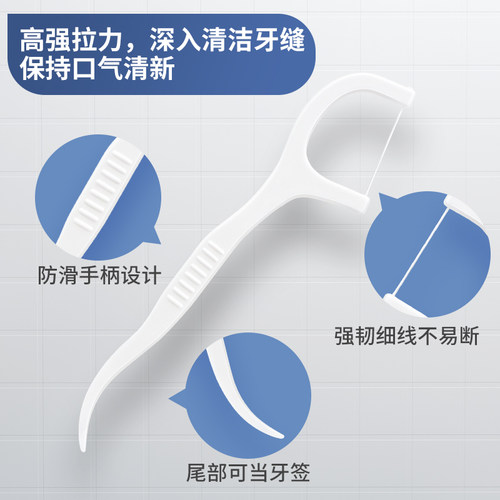 超细牙线棒塑料牙签旅行旅游便携高分子细滑牙线口腔护理剔牙线 - 图0