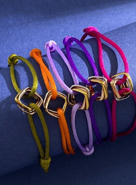 【02】手工编织三环彩色手绳新年礼物情侣款幸运红色手链送男女友