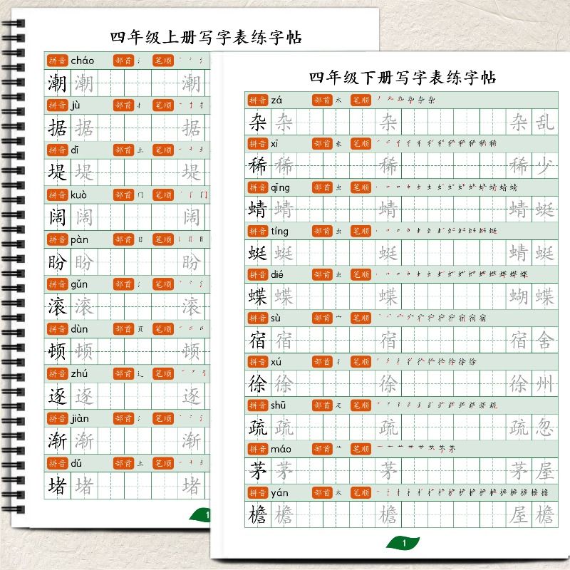 2024课文同步部编版一二三年级语文上册四五六人教版写字表生字笔顺练习描红本偏旁部首练字本笔画拼音6年级 - 图2