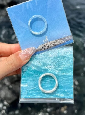济州岛人生风景戒指显白醋酸戒指女简约糖果色旅游伴手礼纪念品
