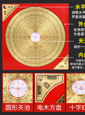 黄铜高精度罗盘三线合一