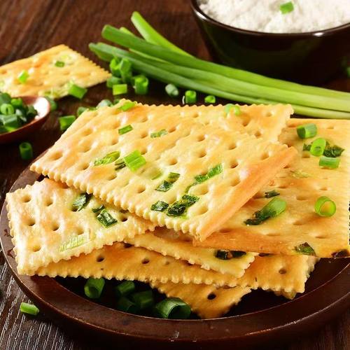 香葱苏打饼干0添加蔗糖零食代餐早餐咸味饼干梳打零食整箱批发 - 图1