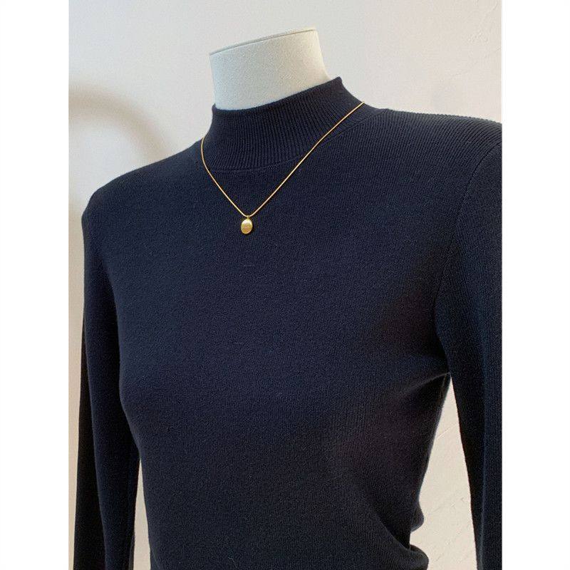 抗起球半高领针织打底衫女2025秋冬季毛衣立领正肩大码内搭上衣,淘宝优惠券,粉丝福利购,淘宝优惠卷