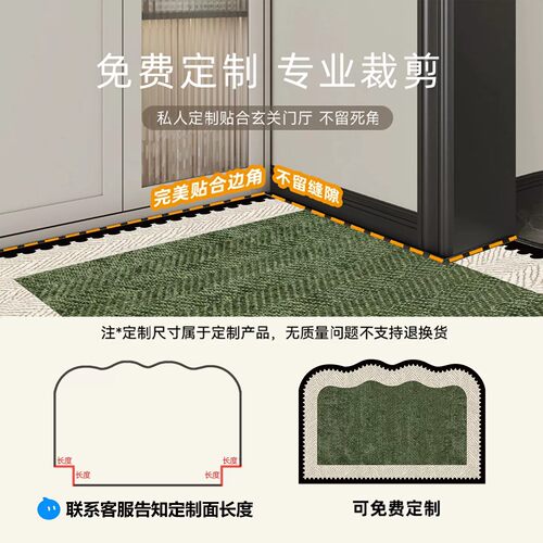 中古风地垫入户门垫高级感进门地毯防滑新款家用鞋垫玄关免洗脚垫 - 图2