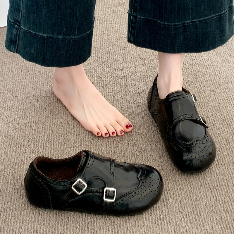 平底加绒勃肯鞋女2025新款冬季女鞋子巴洛克小皮鞋保暖二棉鞋防滑,淘宝优惠券,粉丝福利购,淘宝优惠卷