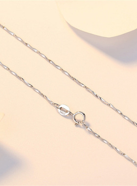 s925通体银长款锁骨链链条毛衣链50-60cm加长款裸链银链直播直供