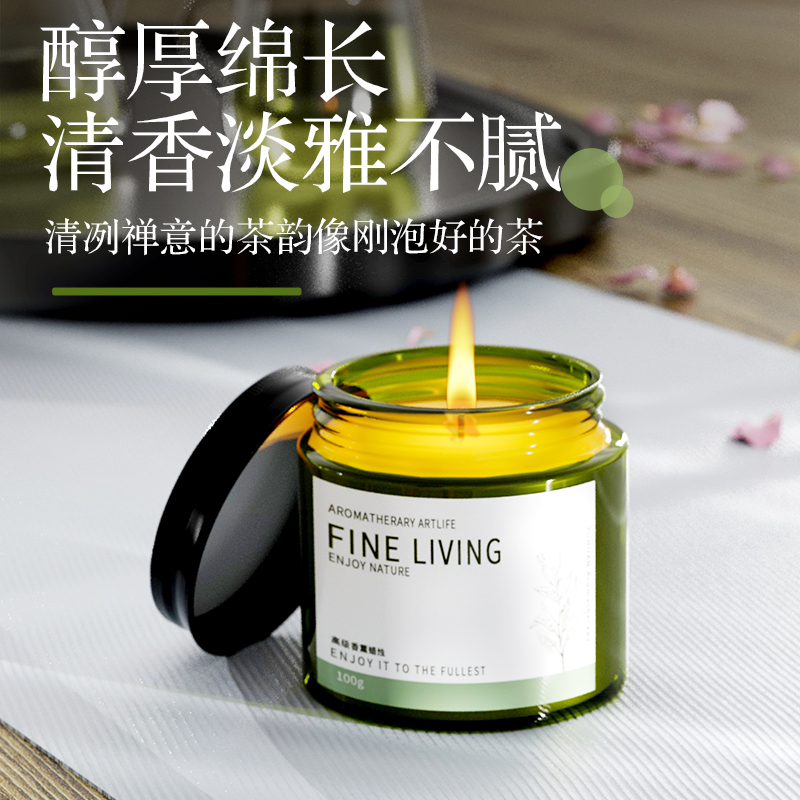 桂花香薰蜡烛室内家用卧室持久茶香小众高级助眠女生房间熏香留香