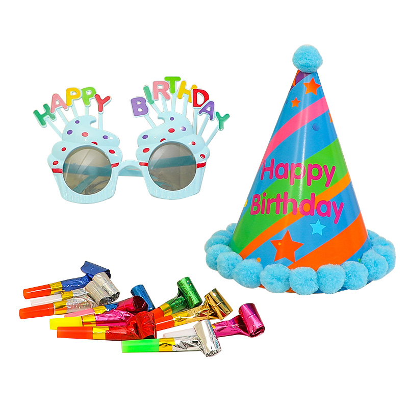 生日装饰场景布置派对眼镜帽子宝宝周岁快乐儿童女孩装扮道具头饰-图3